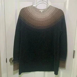 J Jill braided woven fair isle style sweater size xs